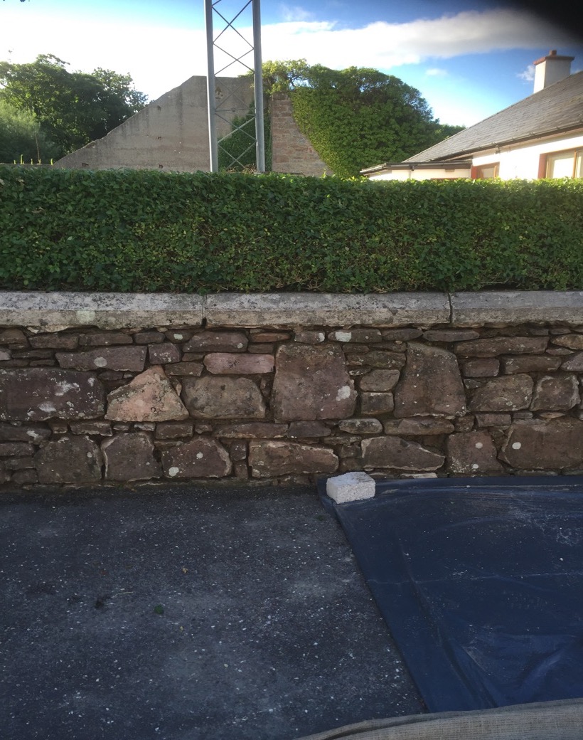 Stone wall racked out and replaced with lime mortar Kiltallagh