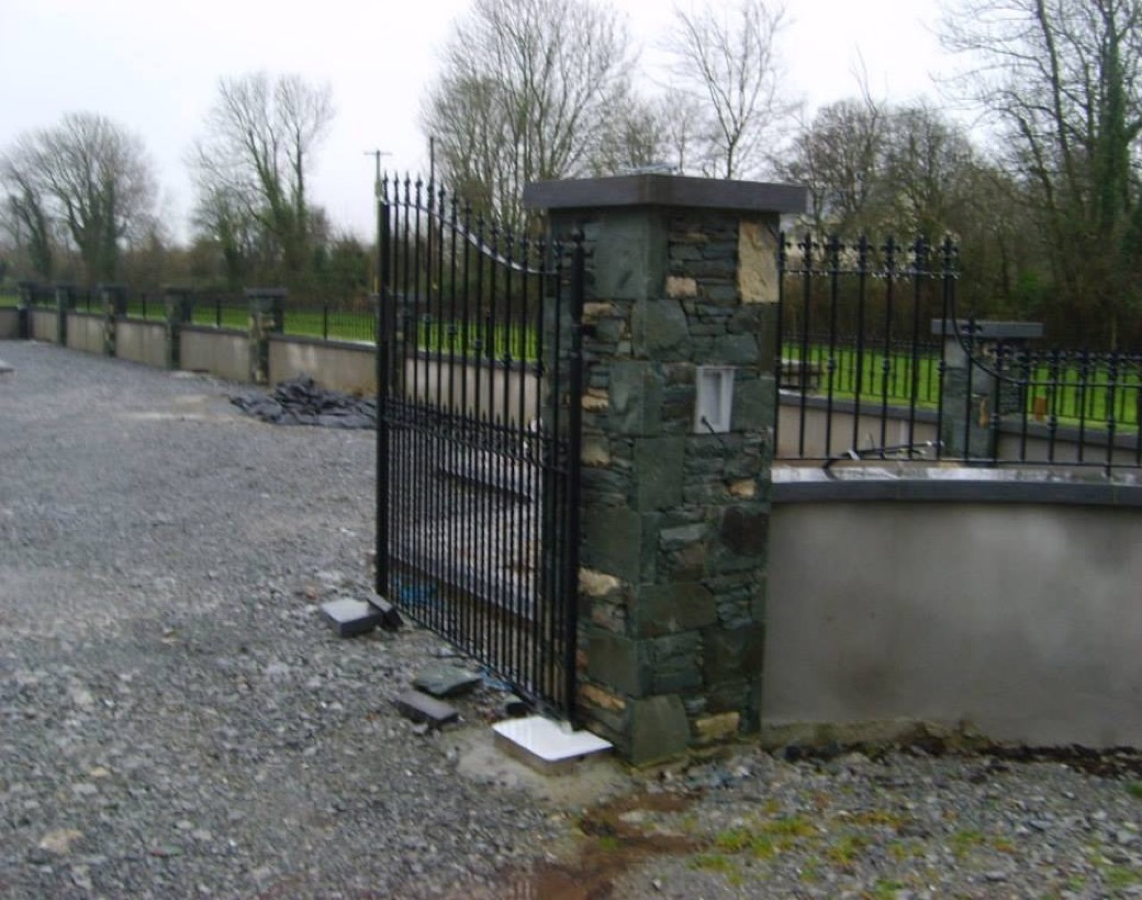 Stone Pillar with Security Gates Construction